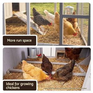 Chicken Coop | 219cm Outdoor Rabbit Hutch & Poultry Enclosure