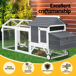 Chicken Coop Rabbit Hutch | Extra Large Wooden Run Bunny Cage