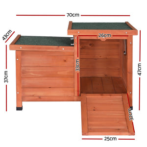 i.Pet Rabbit Hutch | Outdoor Cat House | Wooden Shelter Condo | Small Enclosure | Indoor