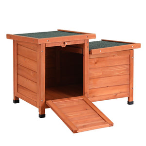 i.Pet Rabbit Hutch | Outdoor Cat House | Wooden Shelter Condo | Small Enclosure | Indoor