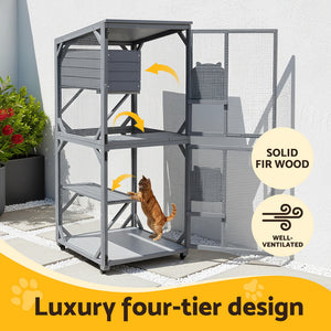 Wooden Pet House | 180cm | Cat Condo / Rabbit Hutch | Small Dog Enclosure
