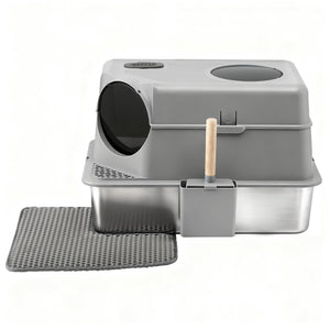 Cat Litter Box | Stainless Steel | High Sided | Odour Control | Large