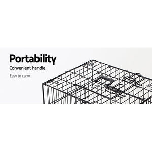42" Dog Cage Crate | Large Kennel 3 Doors