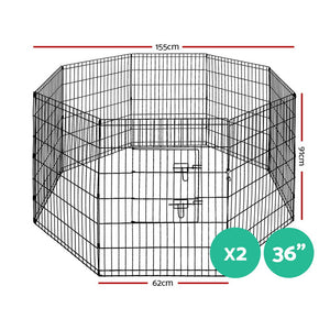 2x36" 8 Panel Dog Playpen | Pet Fence Exercise Cage Enclosure Play Pen