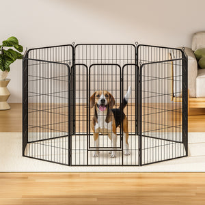 i.Pet Dog Playpen 48" | 8 Panel Puppy Fence & Kennel | Indoor & Outdoor Pet Enclosure