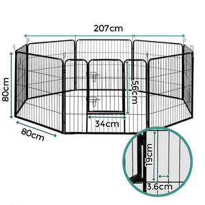 32" 8 Panel Dog Playpen | Pet Exercise Cage Enclosure Fence Play Pen