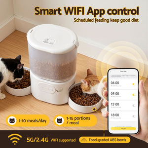 Automatic Pet Feeder | 5L Smart Dual Bowl Dispenser with App Control