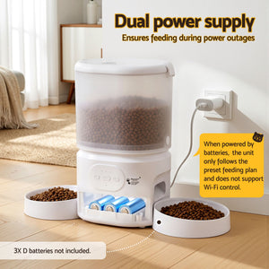 Automatic Pet Feeder | 5L Smart Dual Bowl Dispenser with App Control