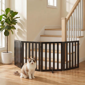 Wooden Dog Gate Playpen | 4 Panel Pet Door Fence