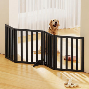 Wooden Dog Gate Playpen | 4 Panel Pet Door Fence