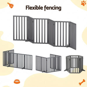 Wooden Dog Gate Playpen | 6 Panel Pet Door Fence