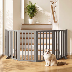 Wooden Dog Gate Playpen | 6 Panel Pet Door Fence