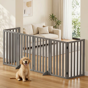 Wooden Dog Gate Playpen | 6 Panel Pet Door Fence