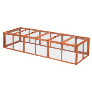 Wooden Chicken Coop | Large Outdoor Rabbit Hutch | Brown