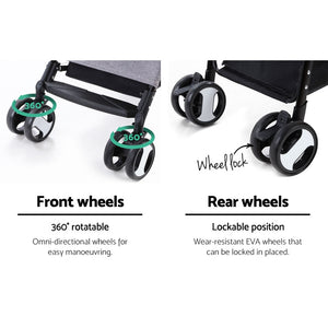 Pet Stroller Dog Pram | Cat Carrier Travel Large Pushchair Foldable 4 Wheels Grey