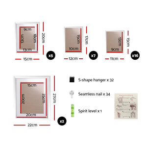 Photo Frames | Art Holder | 30PCS | 8x10" | 5x7" | 4x6" | 3.5x5" | White