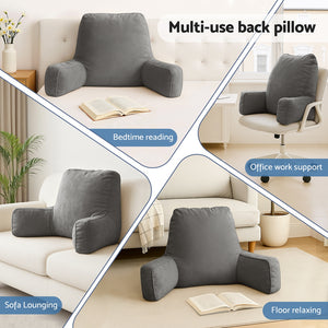 Reading Pillow | Back Rest | Lumbar Support Cushion | Grey