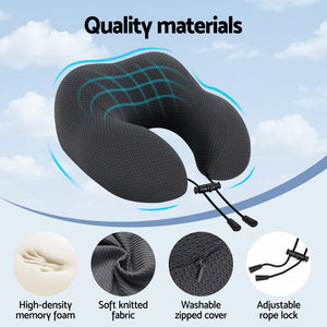 Travel Neck Pillow | U-Shape | Memory Foam | Plane & Car