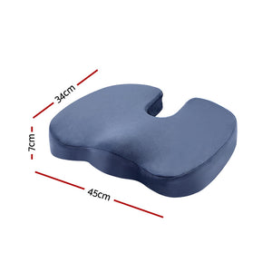 Giselle Bedding | Seat Cushion | Memory Foam Pillow | Back Pain Relief | Chair Pad | Blue
