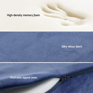 Giselle Bedding | Seat Cushion | Memory Foam Pillow | Back Pain Relief | Chair Pad | Blue