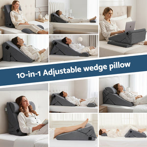 Adjustable Wedge Pillow | Support Cushion | Grey