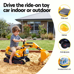 Kids Ride On Bulldozer Toy | Digger with Helmet | Yellow