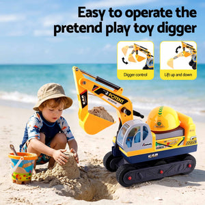 Kids Ride On Bulldozer Toy | Digger with Helmet | Yellow