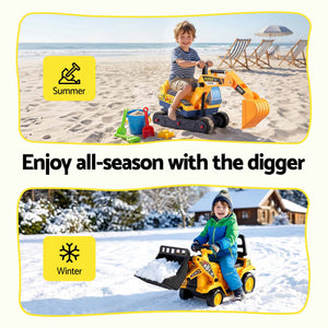 Kids Ride On Bulldozer Toy | Digger with Helmet | Yellow
