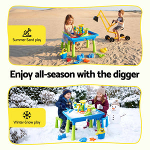 Kids Ride On Digger | Sand & Water Table Sandpit Toy Set