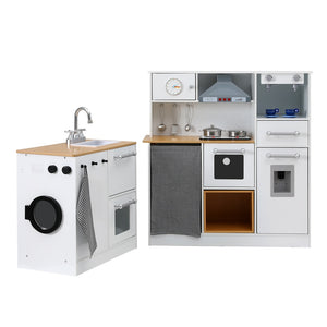 Kitchen Playset | 2-Piece | Wooden Pretend Play Coffee Maker Toy | 80CM White