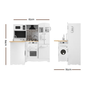 Kitchen Play Set | Wooden Pretend Cooking Toy | Fridge | White