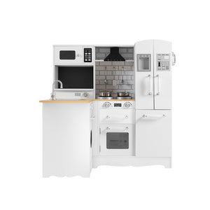 Kitchen Play Set | Wooden Pretend Cooking Toy | Fridge | White