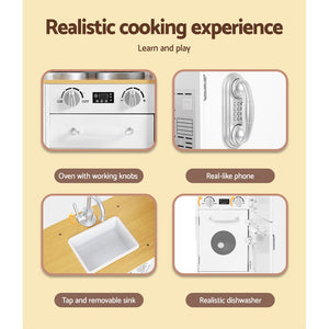 Kitchen Play Set | Wooden Pretend Cooking Toy | Fridge | White