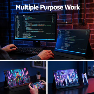 15.6 Inch Portable Monitor | FHD 1080P IPS | USB-C & HDMI | Gaming Display