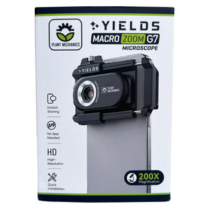 PM YIELDS Microscope 200X | Smartphone Macro Lens Macro Zoom G7 | 12 LED Light + CPL Filter | Rechargeable | Trichomes, Pests & Plant Diagnostics