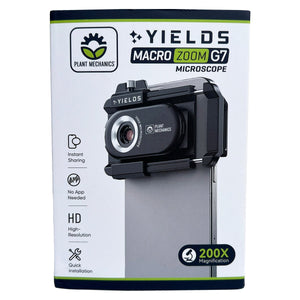 PM YIELDS Microscope 200X | Smartphone Macro Lens Macro Zoom G7 | 12 LED Light + CPL Filter | Rechargeable | Trichomes, Pests & Plant Diagnostics