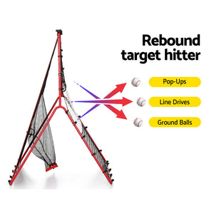 Everfit Baseball Net | Rebound Pitching Kit | Target Hitter | 2 in 1 | Training Aid