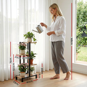 Metal Plant Stand | 4 Tiers | Flower Pot Display Shelf | Indoor Outdoor
