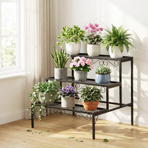 Corner Plant Stand | 3 Tier | Metal | Multi-Pot Flower Holder