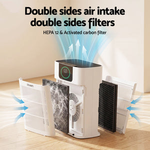 Pet Air Purifier | 3 Stage HEPA Cleaner with PM2.5 Display | White