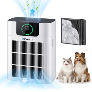 Pet Air Purifier | 3 Stage HEPA Cleaner with PM2.5 Display | White