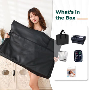 Portable Sauna Blanket | Australian 220–240V AU Plug | 1-Zone Heat | 35–80°C (Level 1–6) | 1–60 Min Timer | Waterproof SGS Leather | 600W