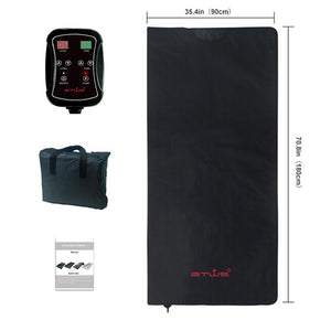 Portable Sauna Blanket | Australian 220–240V AU Plug | Zipper PU Leather | 1-Zone Heat | 35–80°C (Level 1–6) | 1–60 Min Timer | 450–600W