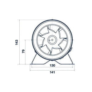 Pro Grow Dragon Series EC Inline Duct Fan 125mm | Aeroblast High Pressure | Speed Controller + 2.5m Cord