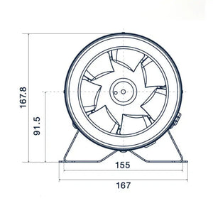 Pro Grow Dragon Series EC Inline Duct Fan 150mm | Aeroblast 583 Pa Pressure | Speed Controller + 2.5m Cord