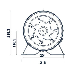 Pro Grow Dragon Series EC Inline Duct Fan 200mm | Aeroblast 656 Pa Pressure | Speed Controller + 2.5m Cord