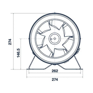 Pro Grow Dragon Series EC Inline Duct Fan 250mm | Aeroblast 805 Pa Pressure | Speed Controller + 2.5m Cord