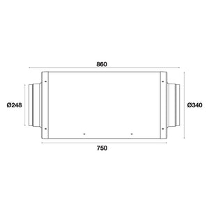 Pro Grow Dragon Series Silenced EC Duct Fan 250mm | Quiet 1764 m³/h Aeroblast | Speed Controller + 2.5m Cord