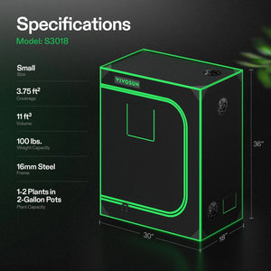 Propagation Grow Tent | 45cm x 76cm x 91cm | 600D Oxford | Lightproof Mylar Interior