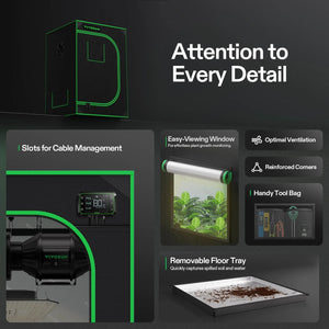 Propagation Grow Tent | 61cm x 61cm x 122cm | 600D Oxford | Lightproof Mylar Interior